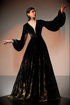 Edward Arsouni velvet Halloween wedding dress