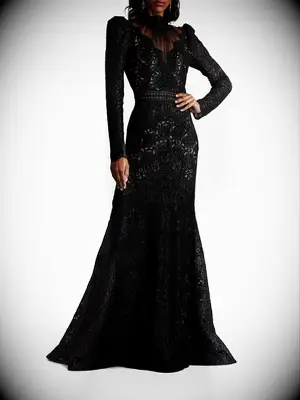 Tadashi Shoji black Halloween wedding dress