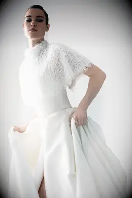 Feathered mock neck capelet