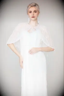 Sequined bridal shawl