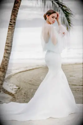 Sheer shawl for bride