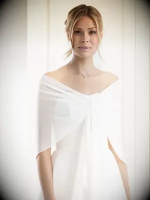 Sheer white bridal shawl