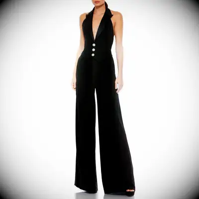 Mac Duggal tuxedo jumpsuit for tomboy wedding guest