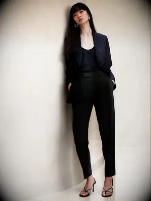 Banana Republic relaxed wool suit for tomboy wedding guest