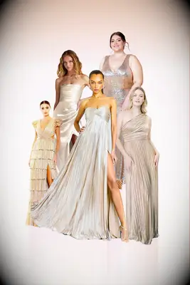 Champagne mixmatched bridesmaid dresses