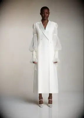 Long wedding overcoat from Danielle Frankel