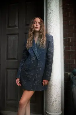 3D flower blazer dress from Rent the Runway for courthouse wedding