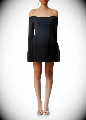 Nordstrom black long sleeve mini dress for courthouse wedding