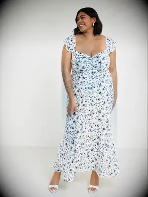 blue floral maxi dress