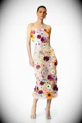 colorful floral midi dress