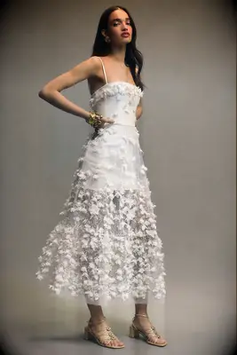 white floral midi dress