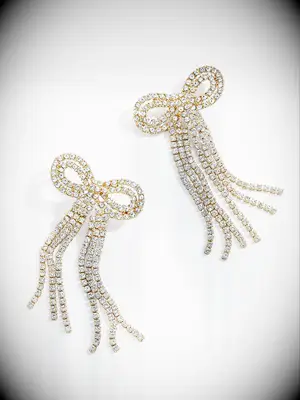 Baublebar bow-shaped earrings for bridesmaids