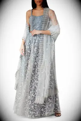 Silver Lehenga Sani