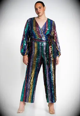 Disco diva multicolor sequin Halloween wedding guest costume