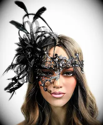 Masquerade mask for Halloween wedding guest