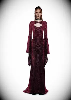 Dolls Kill velvet wedding guest dress
