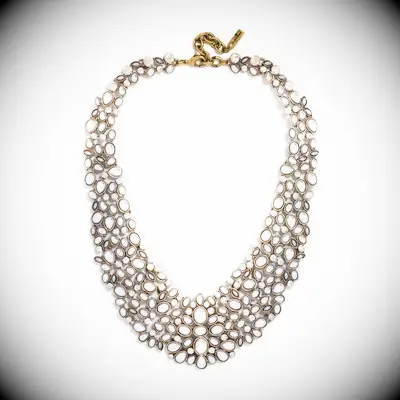 BaubleBar collar necklace for V-neck wedding dress