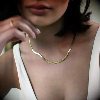 D. Louise gold necklace for V-neck wedding dress