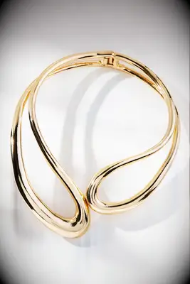 Anthropologie metal collar necklace for V-neck wedding dress