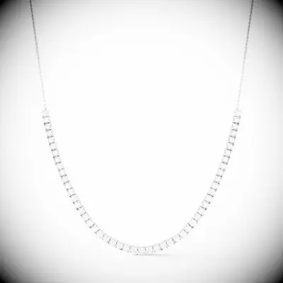 Dana Rebecca Designs tennis necklace for V-neck wedding dress