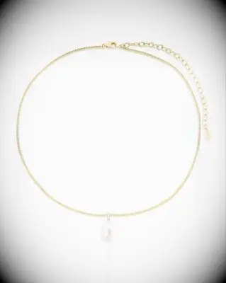 Ring Concierge pearl and pave choker for V-neck wedding dress