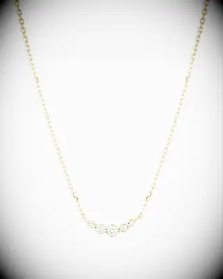 Diamond cluster necklace on gold chain