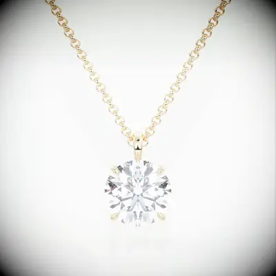 Circle diamond on a gold chain