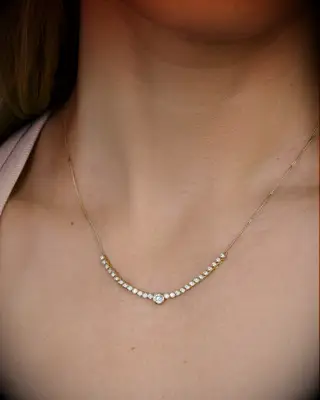 Diamond circle row necklace