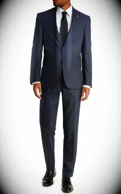 Blue Italian wool semi-formal wedding guest suit