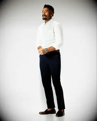 Huckberry Oxford shirt semi-formal wedding guest attire