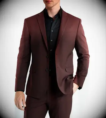 Slim-Fit Burgundy Suit from Express for your wedding day