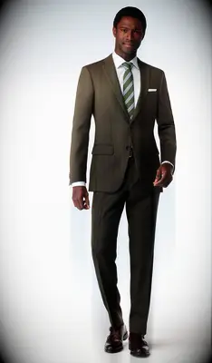 Farhill Herringbone Olive Suit from Indochino 