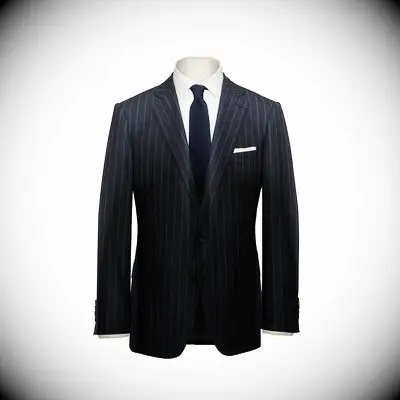 Two-Piece Dark Grey Chalk Stripe Flannel Suit from Anthony Sinclair 