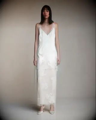 Silk skirt and top set by Danielle Frankel. 