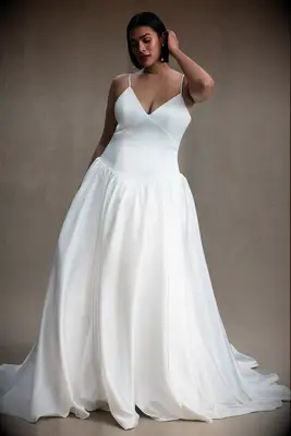 Drop waist wedding dress by Jenny Yoo. 