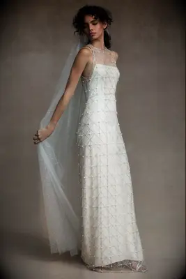 Beaded wedding dress by Anthropologie. 