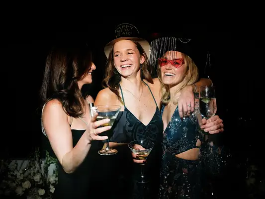 Festive wedding guest attire