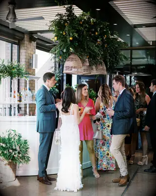 Guests wearing destination wedding attire