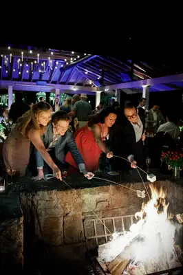 Guests wearing outdoor wedding attire