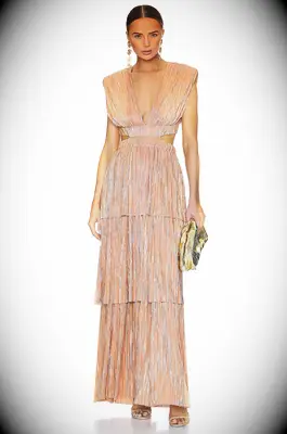 Sabina Musayev peach maxi dress