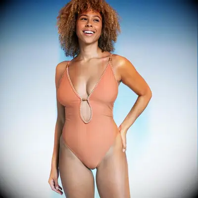 Shade & Shore peach bathing suit