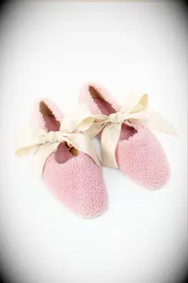 Sleeper fluffy pink bow bridal slippers