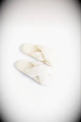 Birdy Grey fuzzy crisscross bridal slippers