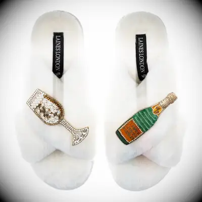 Laine champagne bridal slippers