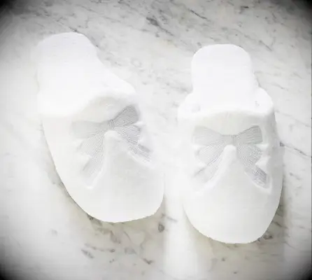 Monique Lhuillier bridal bow slippers
