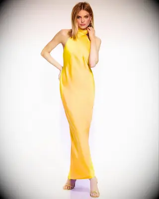 Ramy Brook yellow silk gown for guest at Jewish wedding