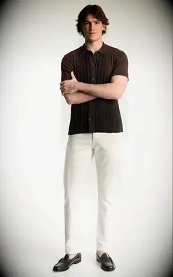 Bonobos brown polo shirt for beach wedding