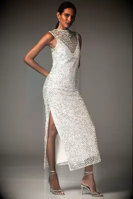 Shona Joy sleeveless high-neck wedding dress for wedding dress