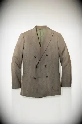 Brown double breast blazer for mens fall wedding guest outfit