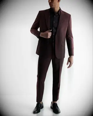 Mens burgundy suit for fall wedding